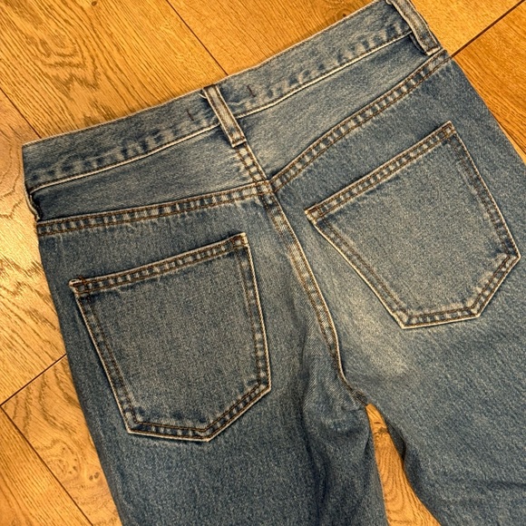 Women’s Free People Straight Leg Blue Jeans with Raw Hem - Picture 9 of 14